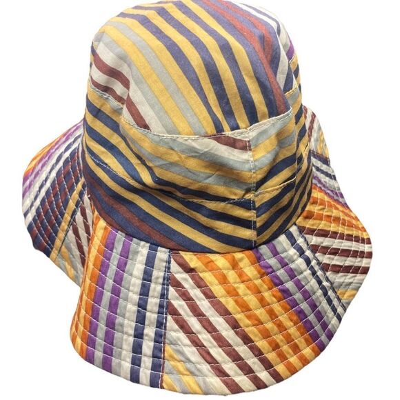 Sun ‘n’ Sand Wm’s OSFM Striped Large Brim Protective Floppy Bucket Hat Cap - Picture 3 of 4